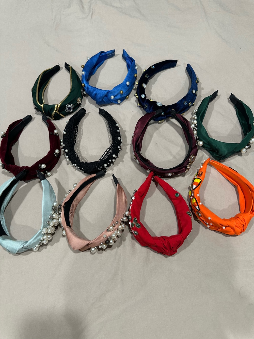 Women’s Red Embellished Knot Headband - Unbranded
